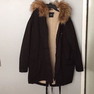 Winter wool and black jacket